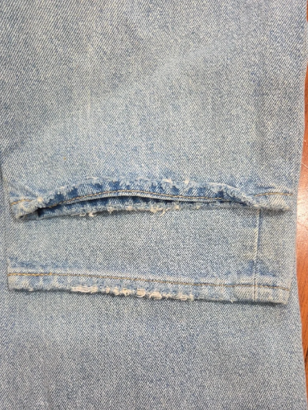Levi's Light Blue Distressed Straight-Leg Jeans - Picture 9 of 9